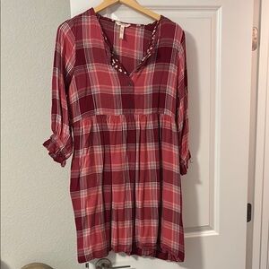 Matilda Jane Red Plaid Midi Dress